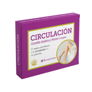 Circulación 15 comprimidos con ruscus, centella asiática, vid roja, y citris bioflavonoides. (Línea viaje)