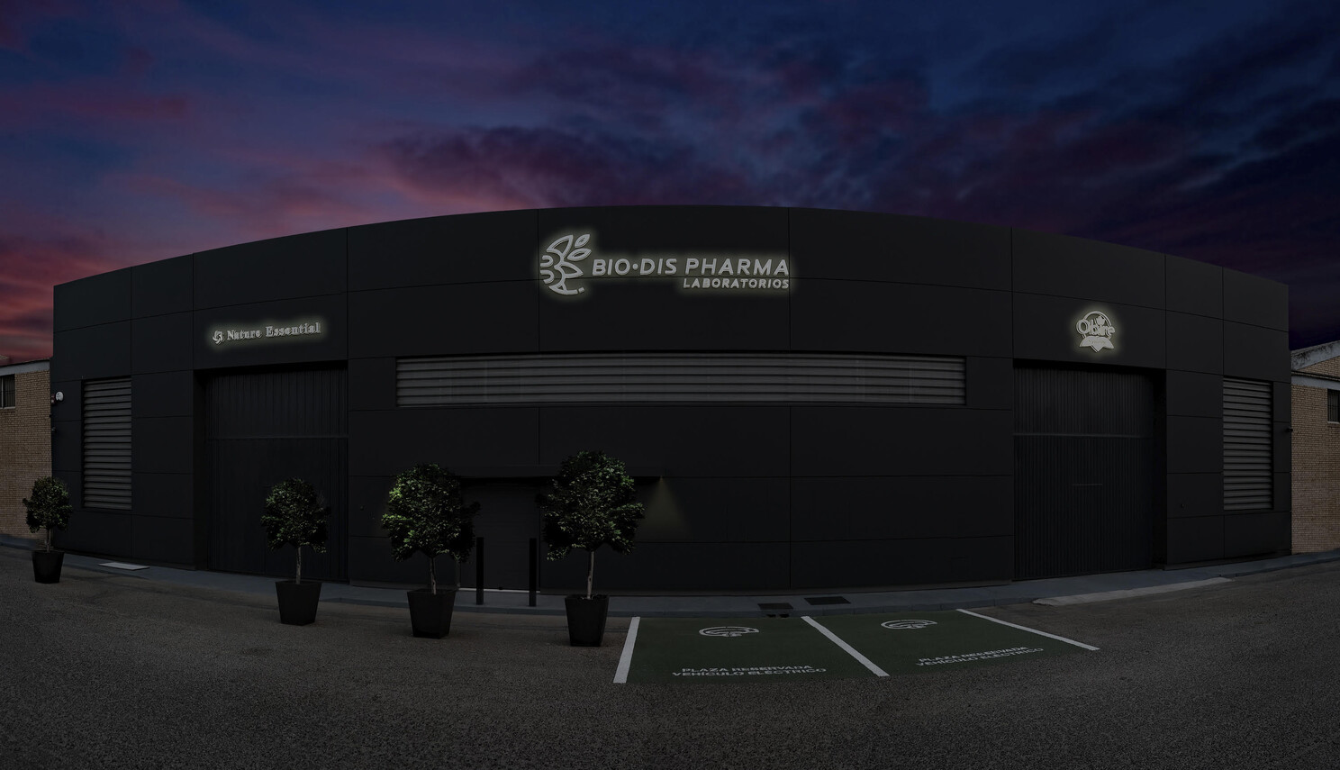 Las luces led iluminan la noche de Laboratorios BIO·DIS PHARMA